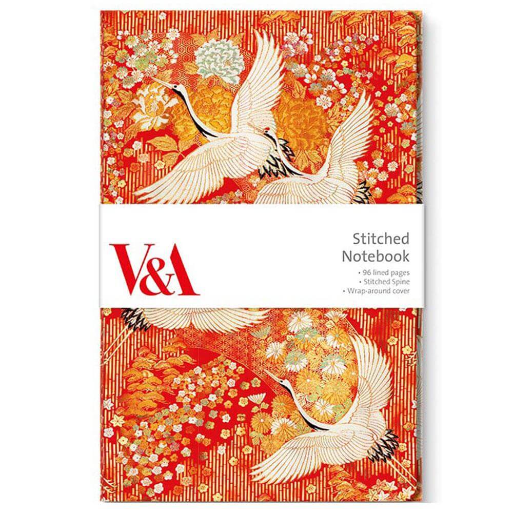 V&A Kimono Cranes Stitched Notebook